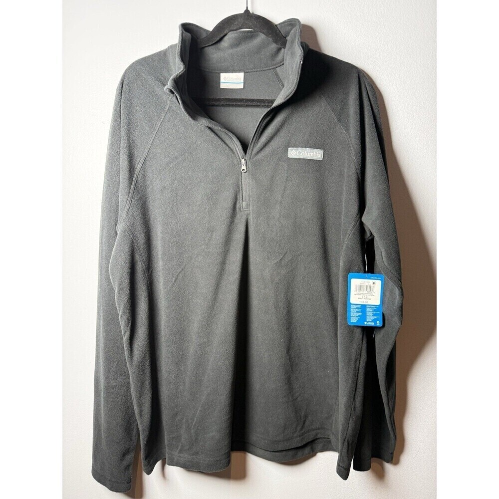 Columbia Life Point 1/4 Zip Fleece Men’s Black/Charcoal  Size Large NEW